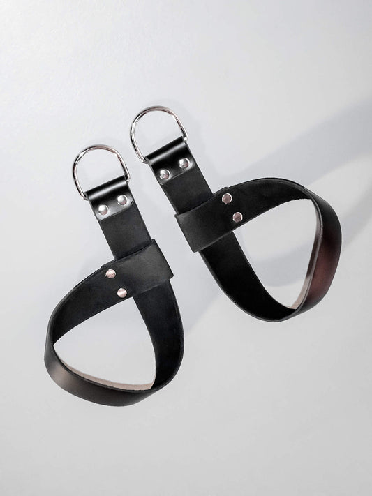Leather Self-Tightening Ankle Restraints/Stirrups